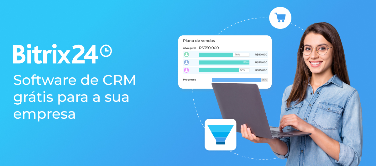 Obtenha grátis o avançado CRM Bitrix24. Usuários de CRM ilimitados + 35 ...