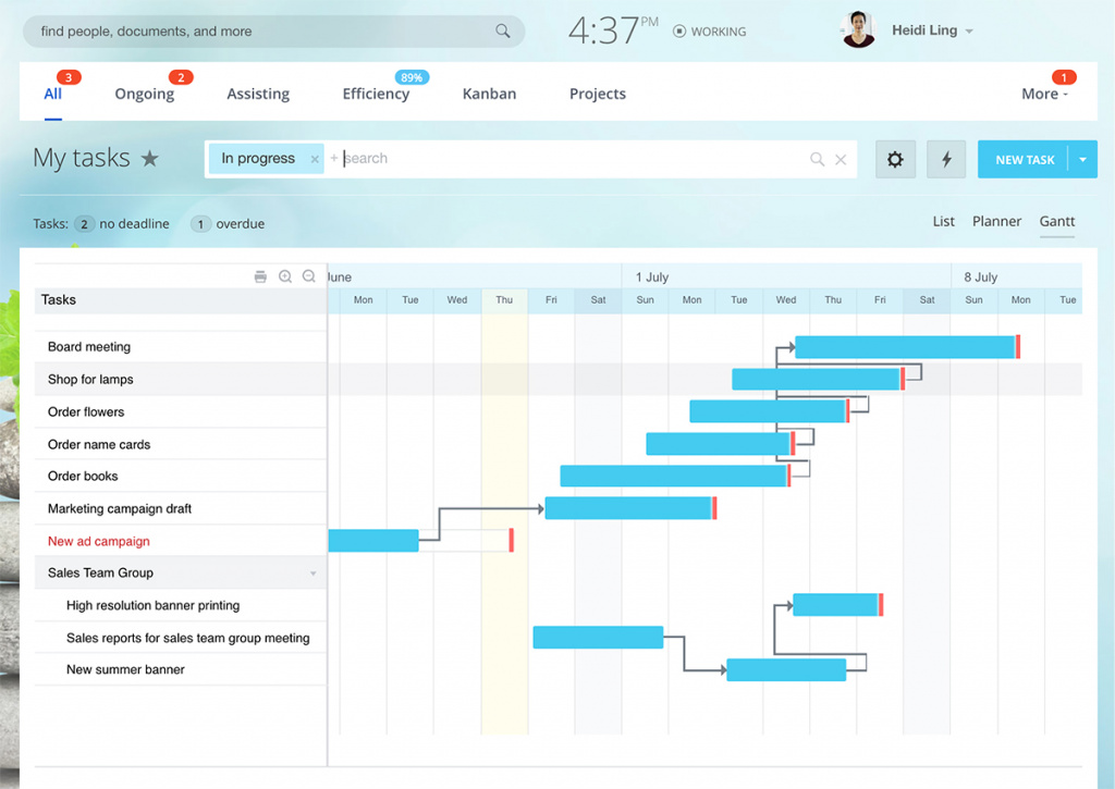 Project planning timeline Gantt chart