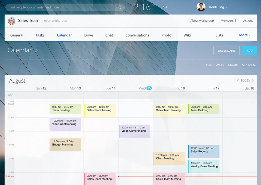 Online project planning calendar