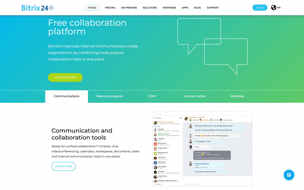 Bitrix24 communication and collaboration platform