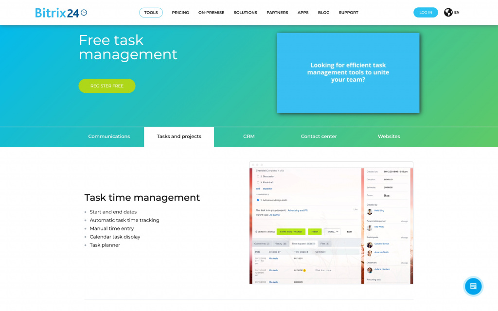 Bitrix24 task management free software