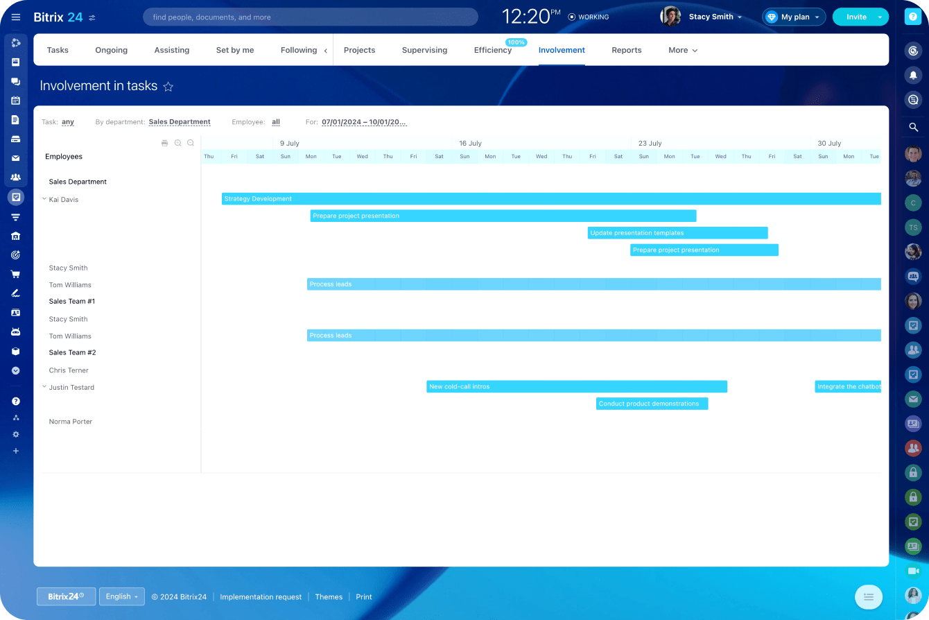 Free task manager + work tracking software from Bitrix24