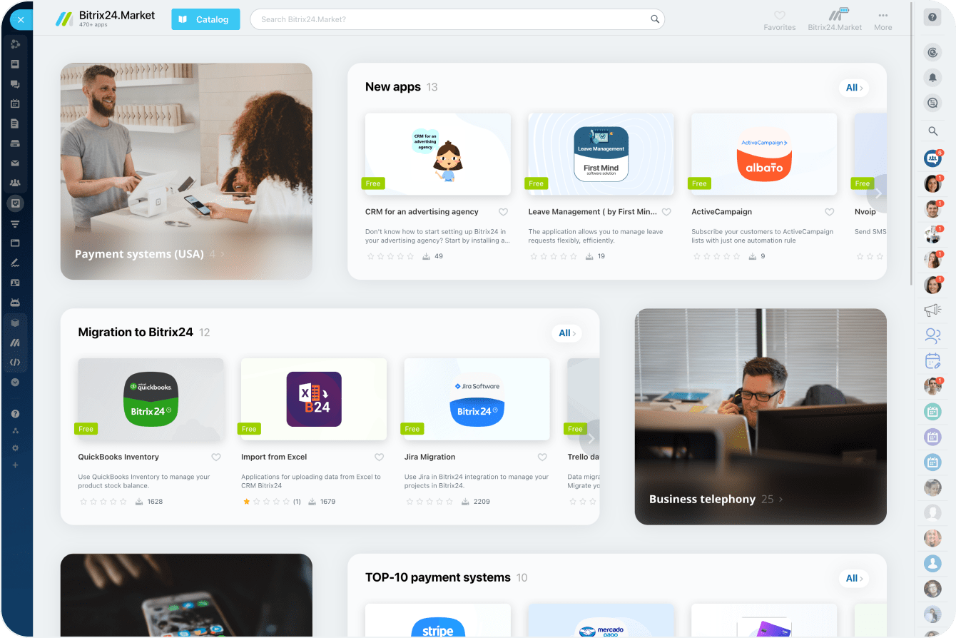 API and integrations in tasks from Bitrix24