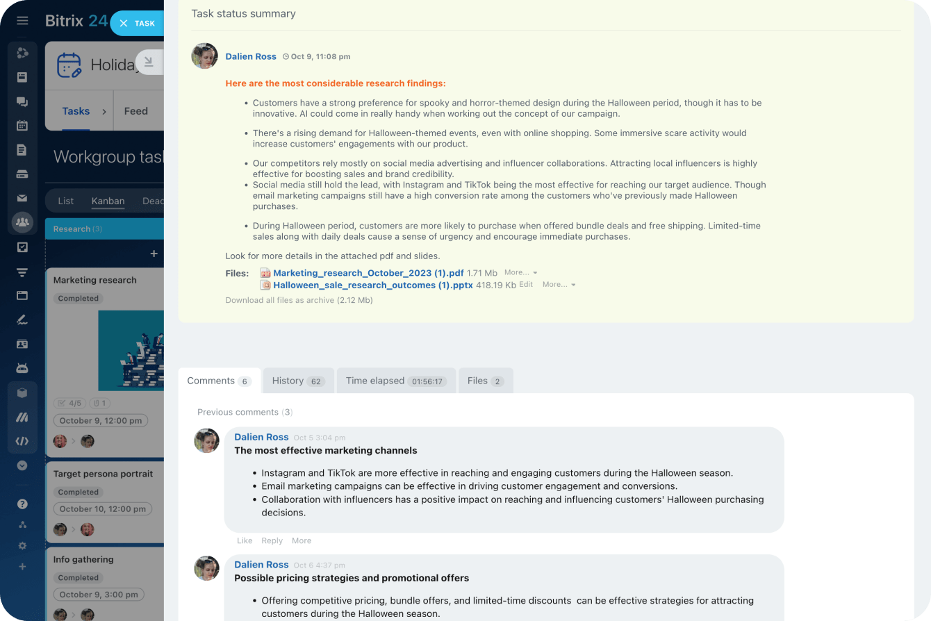 Free task manager + task tracking tools from Bitrix24